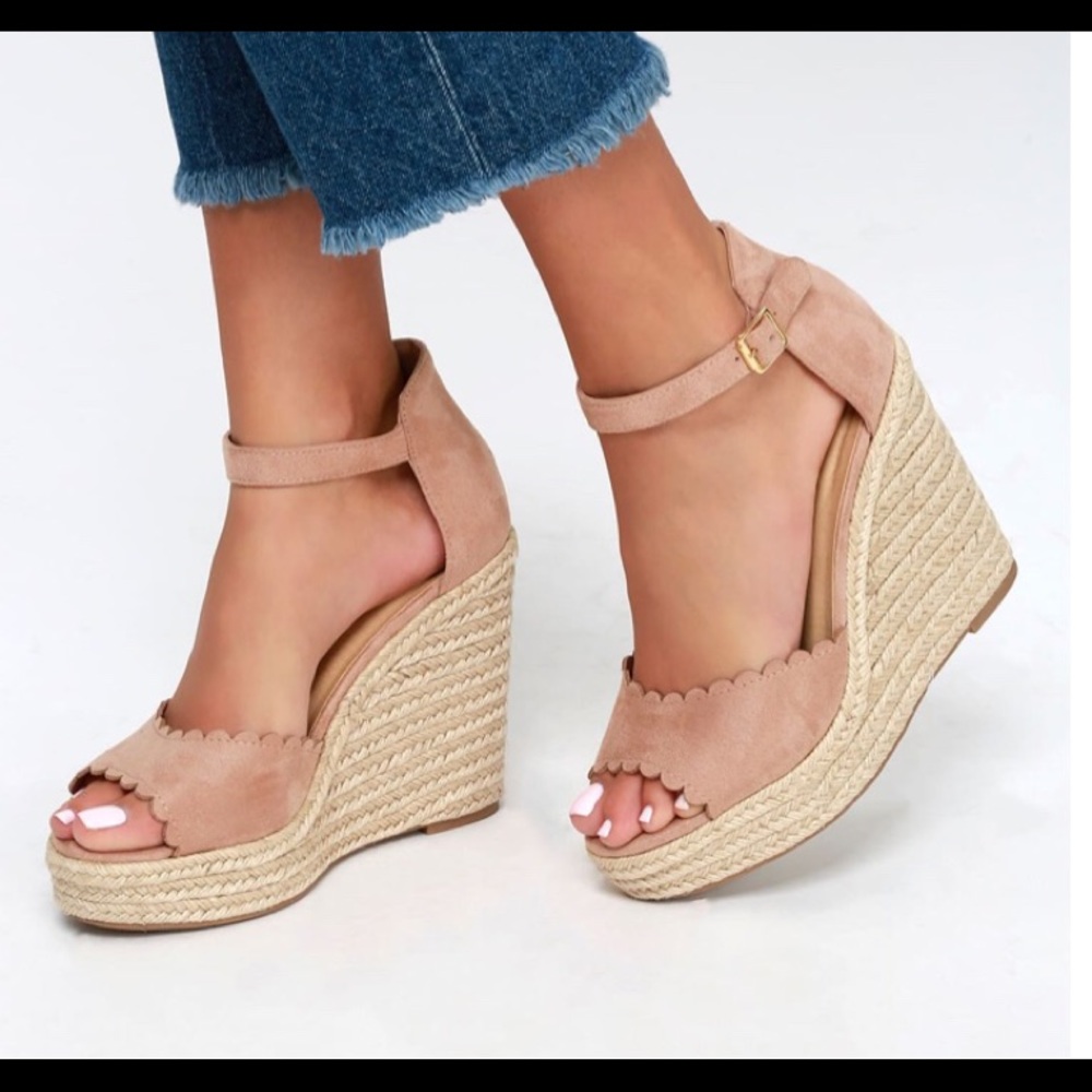 🔥Soleia Mauve Suede Espadrille Wedges!